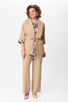 Демисезонный женский костюм с брюками, жилетом и топом Koketka i K 1251 - фото 2