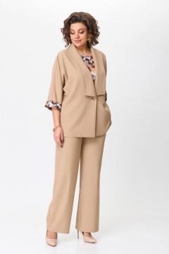 Демисезонный женский костюм с брюками, жилетом и топом Koketka i K 1251 - фото 1