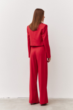 Брюки и жакет черный классический костюм Luitui R4041 красный - фото 4