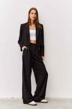 Брюки и жакет красный деловой костюм Luitui R4041 черный - фото 2