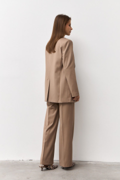 Брюки и жакет из вискозы и текстиля для делового образа Luitui R4047 бежевый - фото 3