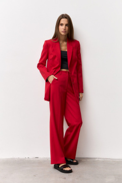 Деловой комплект Брюки и Жакет из текстиля Luitui R4048 красный - фото 4