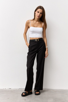 Брюки и жакет деловой стиль из текстиля Luitui R4048 черный - фото 5