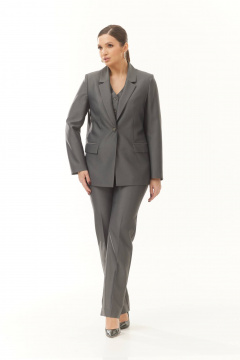 Брюки и жакет из хлопка и текстиля для делового образа Elady 4188-2 серый - фото 5