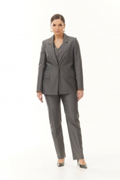 Брюки и жакет из хлопка и текстиля для делового образа Elady 4188-2 серый - фото 4