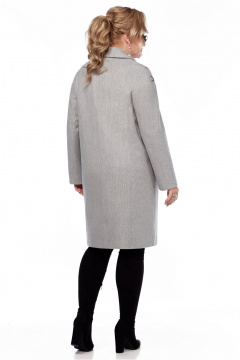 Серое полуприлегающее пальто из пальтовой ткани LaKona 11683 серый - фото 3