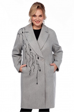 Серое полуприлегающее пальто из пальтовой ткани LaKona 11683 серый - фото 2