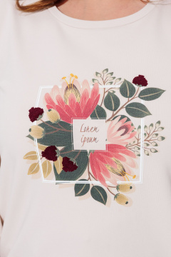 Джемпер с цветочным принтом из хлопкового трикотажа BRELA 2398 бежевый - фото 5