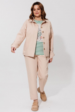 Бежевый спортивный комплект из джинса: жакет и брюки BRELA 2400 бежевый - фото 3