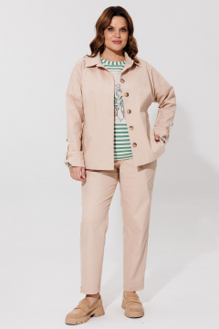 Бежевый спортивный комплект из джинса: жакет и брюки BRELA 2400 бежевый - фото 1