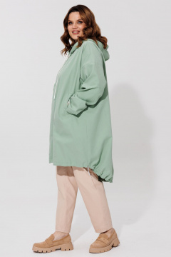 Демисезонная джинсовая парка с капюшоном и регулируемой кулисой BRELA 2403 оливка - фото 3