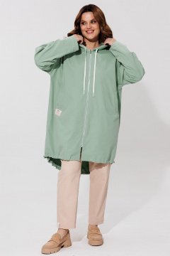 Демисезонная джинсовая парка с капюшоном и регулируемой кулисой BRELA 2403 оливка - фото 1