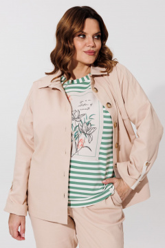 Жакет-книга из джинсовой ткани со стразами и карманами BRELA 2405 бежевый - фото 5