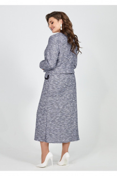 Элегантный трикотажный костюм юбка и жакет меланжевый стиль Mira Fashion 5523 - фото 3