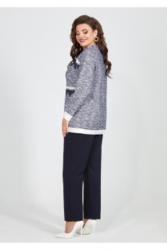 Комплект блуза и брюки с кружевом и планками Mira Fashion 5524 - фото 3