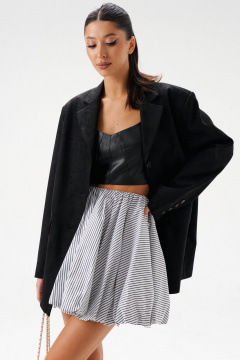 Юбка баллон мини из хлопка в полоску ANNETE A1412 - фото 4