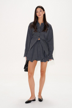 Юбка баллон мини из хлопка в полоску ANNETE A1412/1 - фото 1