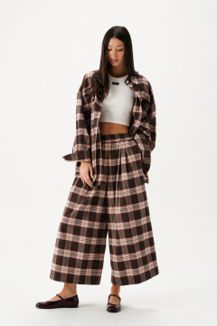 Брюки укороченные прямые, мультиколор, демисезонные ANNETE A1422 - фото 1