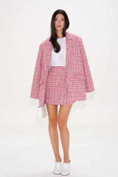 Юбка мини из твида с пайетками и классическим кройом ANNETE A1337 - фото 1