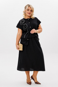 Блуза, юбка LM К5021 черный - фото 5