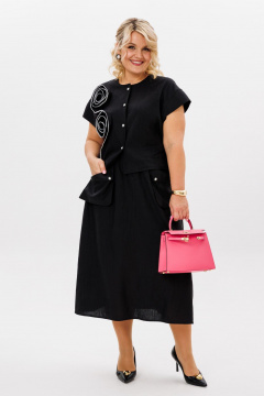 Блуза, юбка LM К5021 черный - фото 3