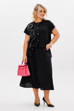 Блуза, юбка LM К5021 черный - фото 1