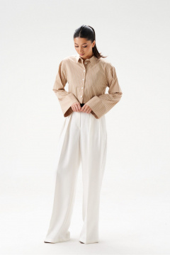 Рубашка свободного кроя из хлопка с вертикальной полоской ANNETE A947 - фото 3