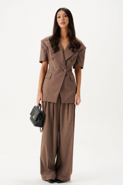 Классические брюки из костюмной ткани, коричневый, круглый год ANNETE A1425 - фото 4