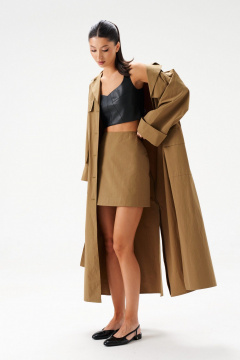 Юбка трапеция мини из хлопка в стиле на каждый день ANNETE A1438 - фото 5