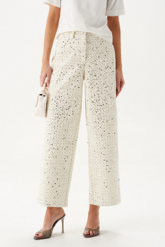 Брюки джинсовые с пайетками и перфорацией на люрексе ANNETE A1444 - фото 4