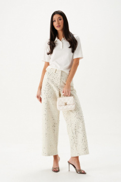 Брюки джинсовые с пайетками и перфорацией на люрексе ANNETE A1444 - фото 3