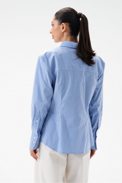 Деловая рубашка полуприсплоненного силуэта из хлопка с карманами ANNETE A2010 - фото 5