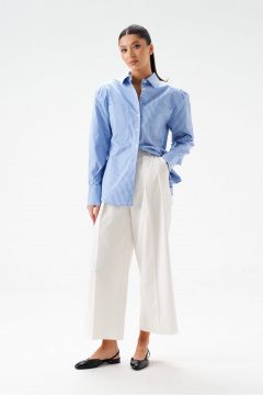 Деловая рубашка полуприсплоненного силуэта из хлопка с карманами ANNETE A2010 - фото 1