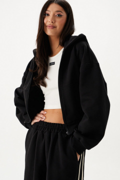 Джемпер на молнии с капюшоном из трикотажа для спорта и casual ANNETE A2031 - фото 1