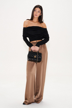 Джемпер прижатый из тонкого трикотажа с воротником ANNETE A2079 - фото 5