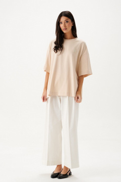 Футболка свободного кроя из хлопка с декоративной нашивкой ANNETE A2080 - фото 2