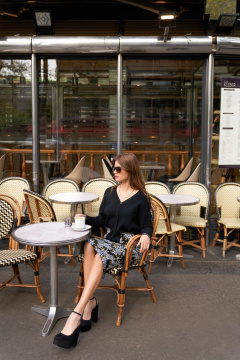 Кардиган прямого силуэта с накладными карманами Barbara Geratti С4559BG чёрный/голубой - фото 4