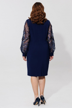 Миди платье с кружевными рукавами и классическим кроем BRELA 2393 синий - фото 2