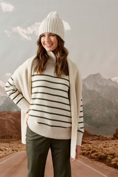 Джемпер полуприлегающего силуэта с высоким воротом Barbara Geratti С4280BG св беж/мох - фото 1