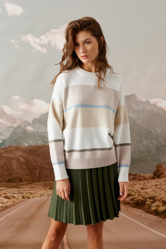 Джемпер Barbara Geratti C4604BG бежевый/белый - фото 3