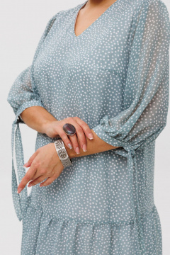 Платье шифон воздушное с воланами и рукавами-завязками Anelli 1457 ручеек - фото 4