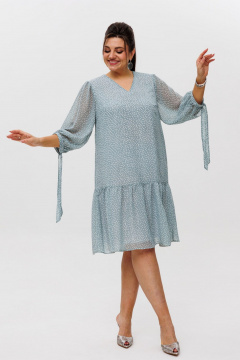 Платье шифон воздушное с воланами и рукавами-завязками Anelli 1457 ручеек - фото 3