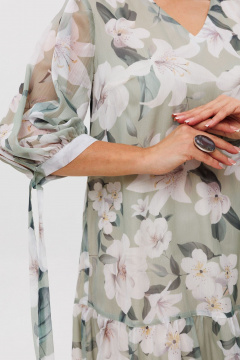 Платье шифон с романтичным воланом и V-образным вырезом Anelli 1457 нежная_весна - фото 5