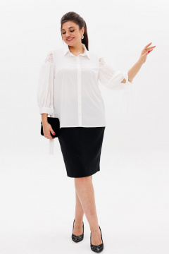 Юбка классическая черная из вискозы для делового образа Anelli 1438.1 бомбейская_кошка - фото 5