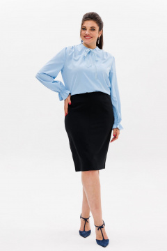 Юбка классическая черная из вискозы для делового образа Anelli 1438.1 бомбейская_кошка - фото 2