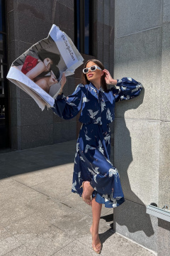 Платье из атласа приталенное с эффектом для повседневной и праздничной носки O.N.E.Gold 128PL - фото 5