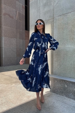 Платье из атласа приталенное с эффектом для повседневной и праздничной носки O.N.E.Gold 128PL - фото 1