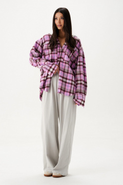 Демисезонная рубашка с капюшоном из хлопка с карманами ANNETE A2091 - фото 4