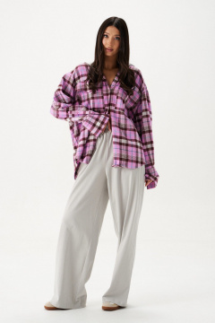 Демисезонная рубашка с капюшоном из хлопка с карманами ANNETE A2091 - фото 3