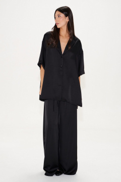 Рубашка свободного кроя с отложным воротником и разрезами ANNETE A2112/1 - фото 2